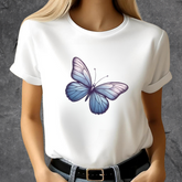 Blauw vlinder t-shirt