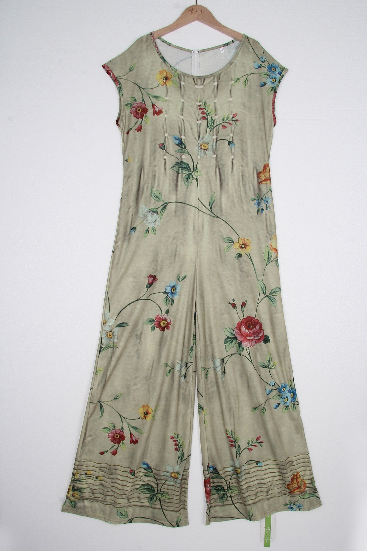 Retro jumpsuit met bloemenprint