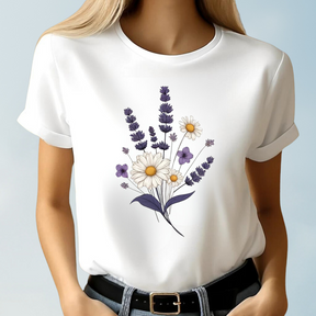 Lavendel en madeliefje t-shirt