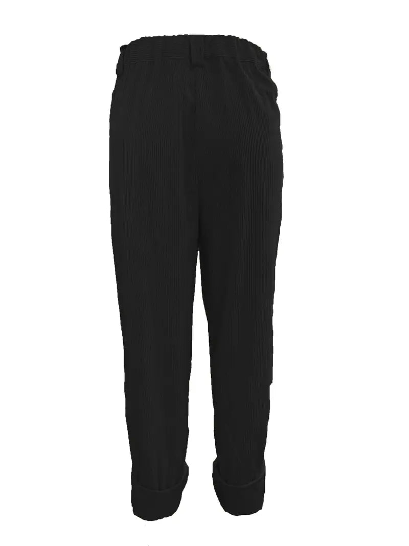 BioBlüte® - Zwarte corduroy culotte-comfortbroek