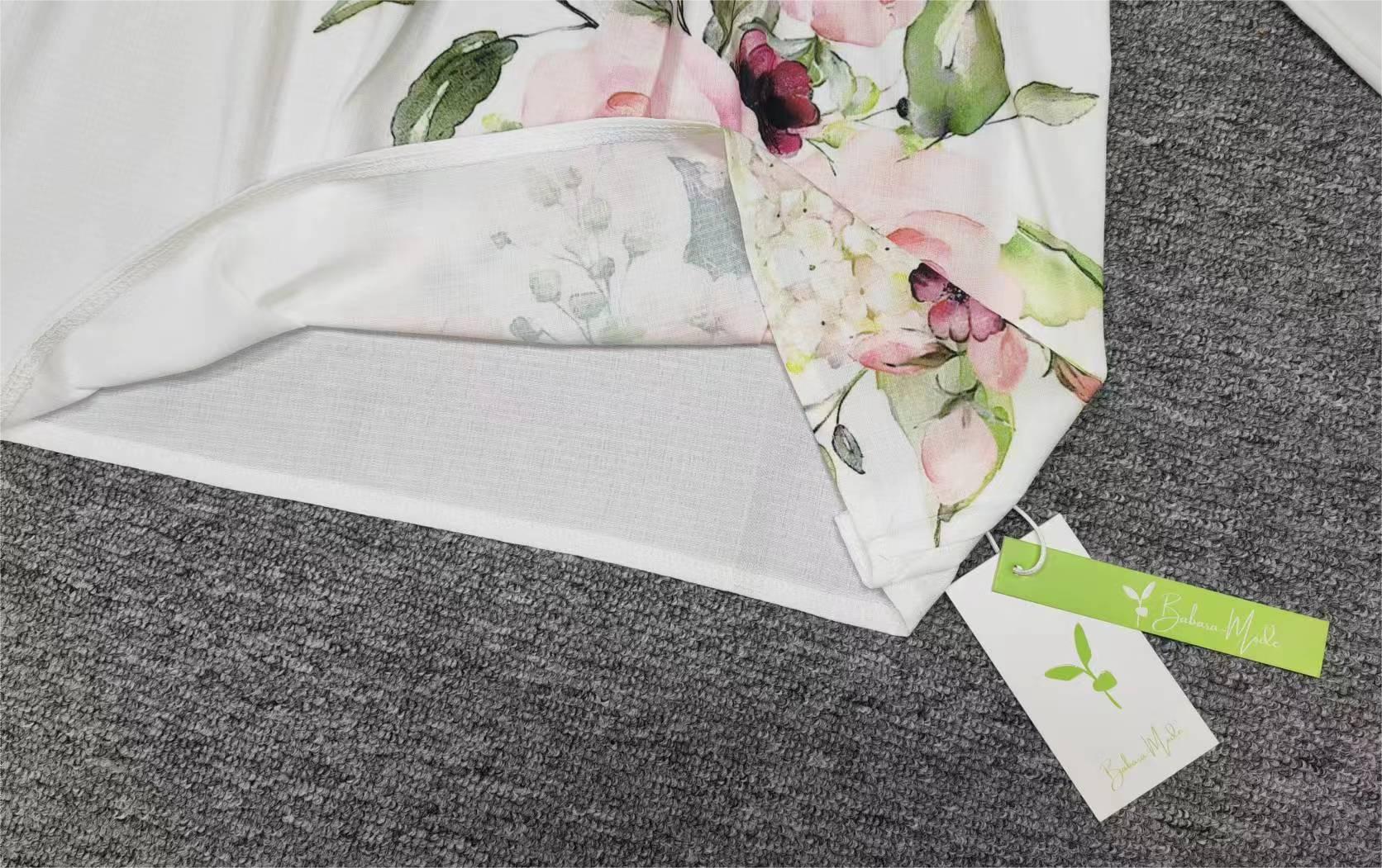 FallStil® - Roze groene witte tuniektop met bloemenprint