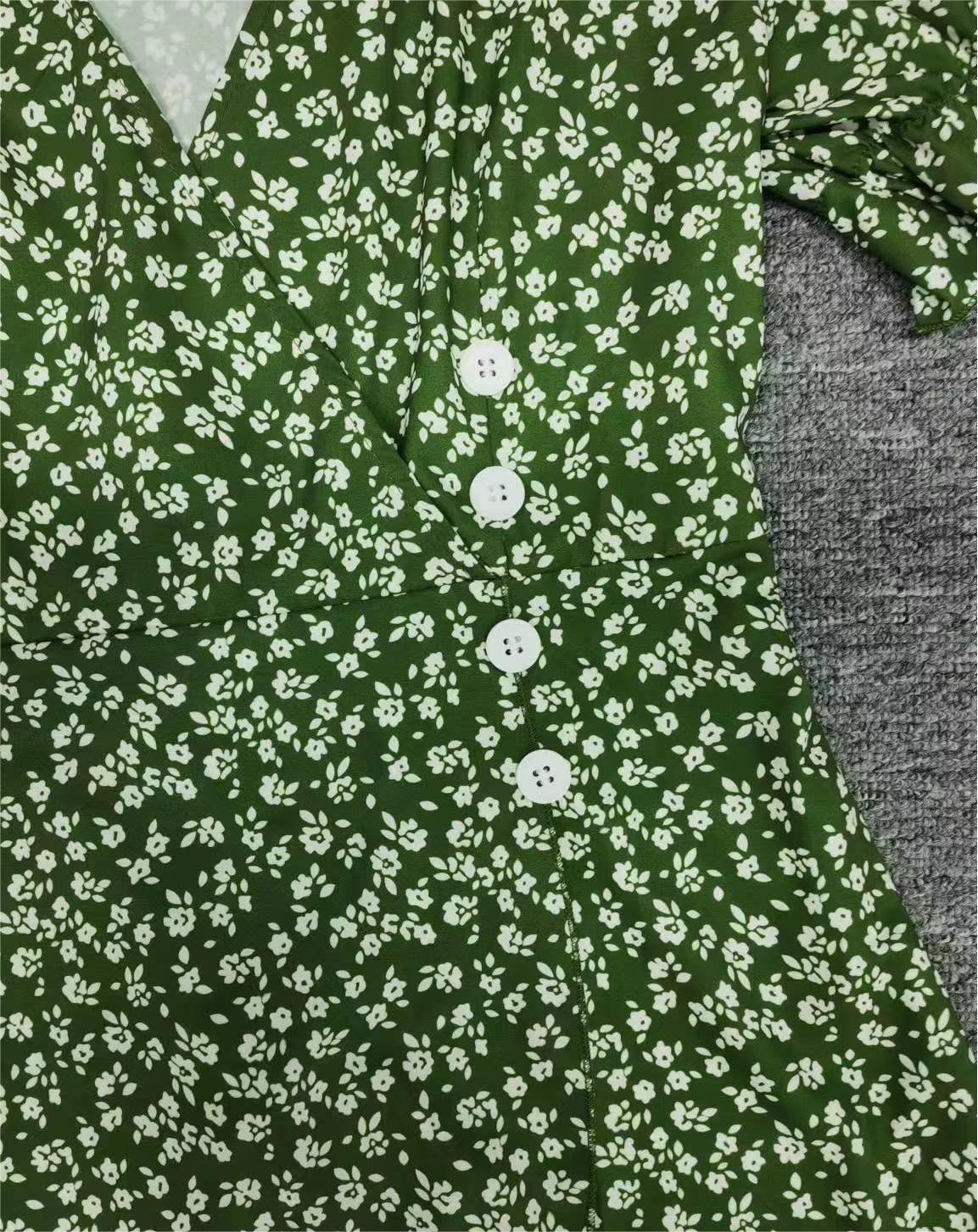 SpringStil® - Frisse groene midi-jurk met korte mouwen