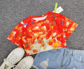 SpringStil® - Oranje top met ronde hals