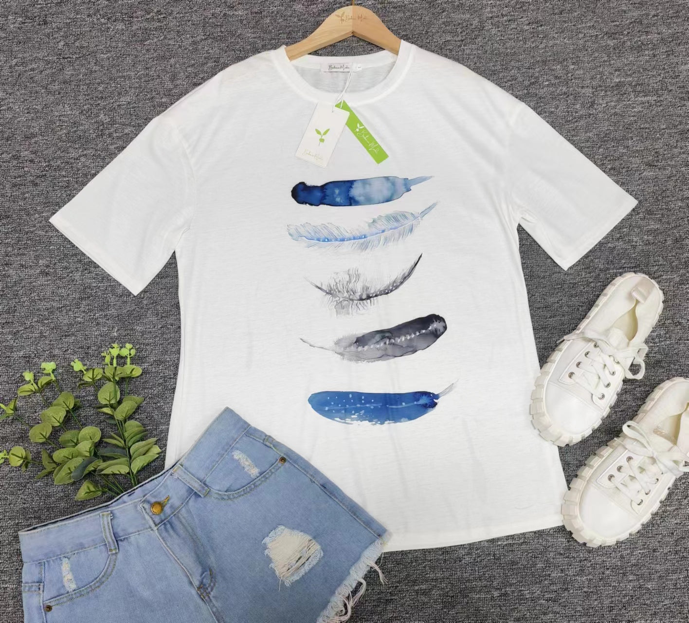 SpringStil® - Freedom Feather T-shirt met korte mouwen