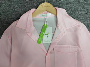 Monci® - Roze shirt met lange mouwen en oversized schouderbanden