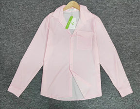 Monci® - Roze shirt met lange mouwen en oversized schouderbanden