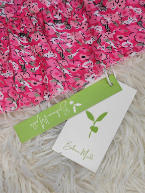 PureWear® - Kleine mini-jurk met ruches en bloemen en ruches