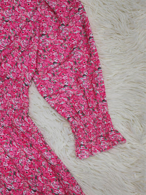 PureWear® - Kleine mini-jurk met ruches en bloemen en ruches