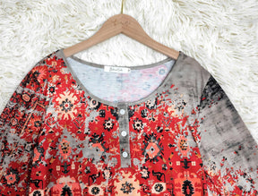 FallStil® - Retro herfsttop met Azteekse print en lange mouwen