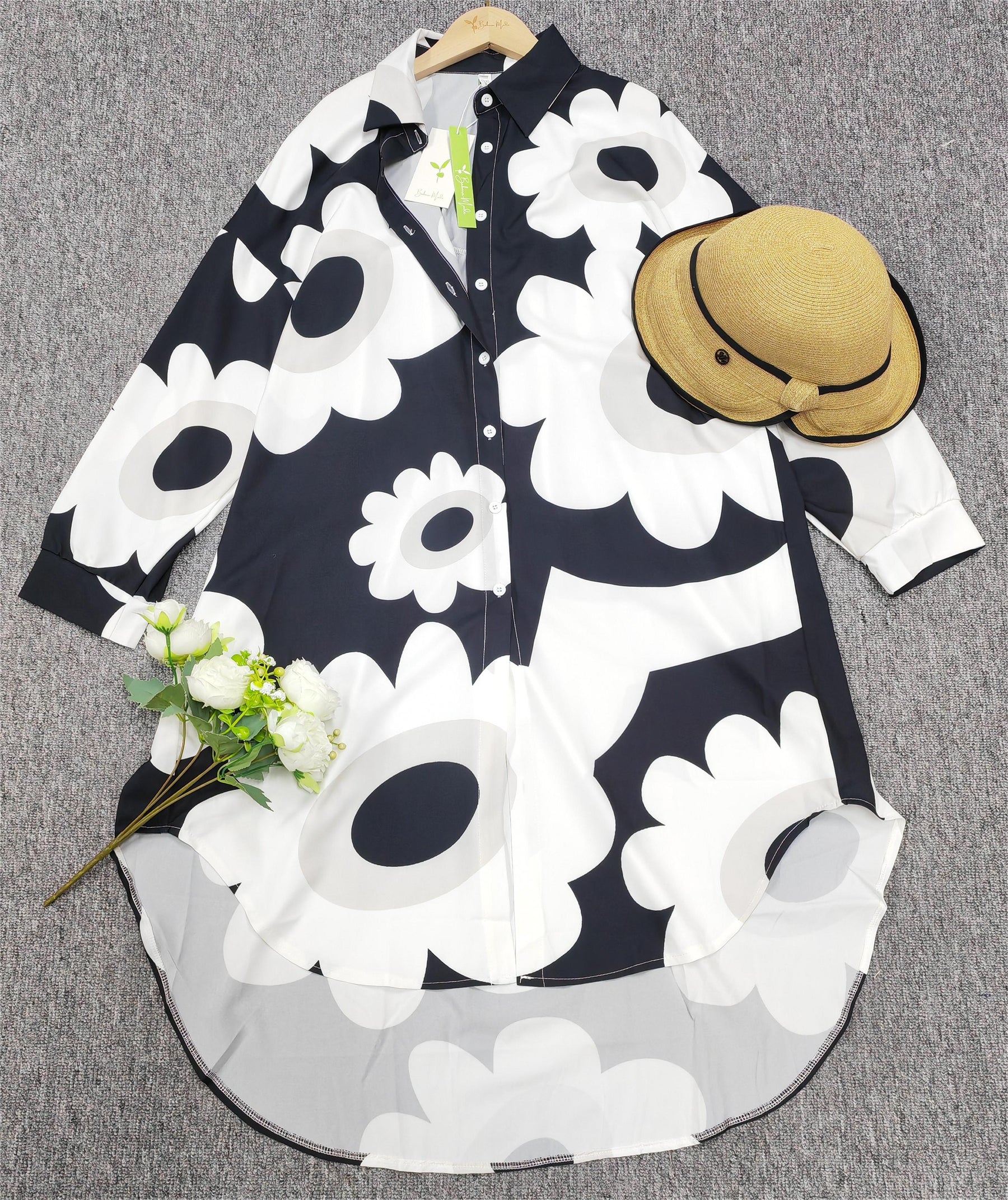 FallStil® - Groovy mini-jurk met lange mouwen en print