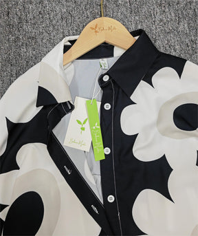 FallStil® - Groovy mini-jurk met lange mouwen en print