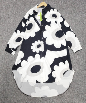 FallStil® - Groovy mini-jurk met lange mouwen en print