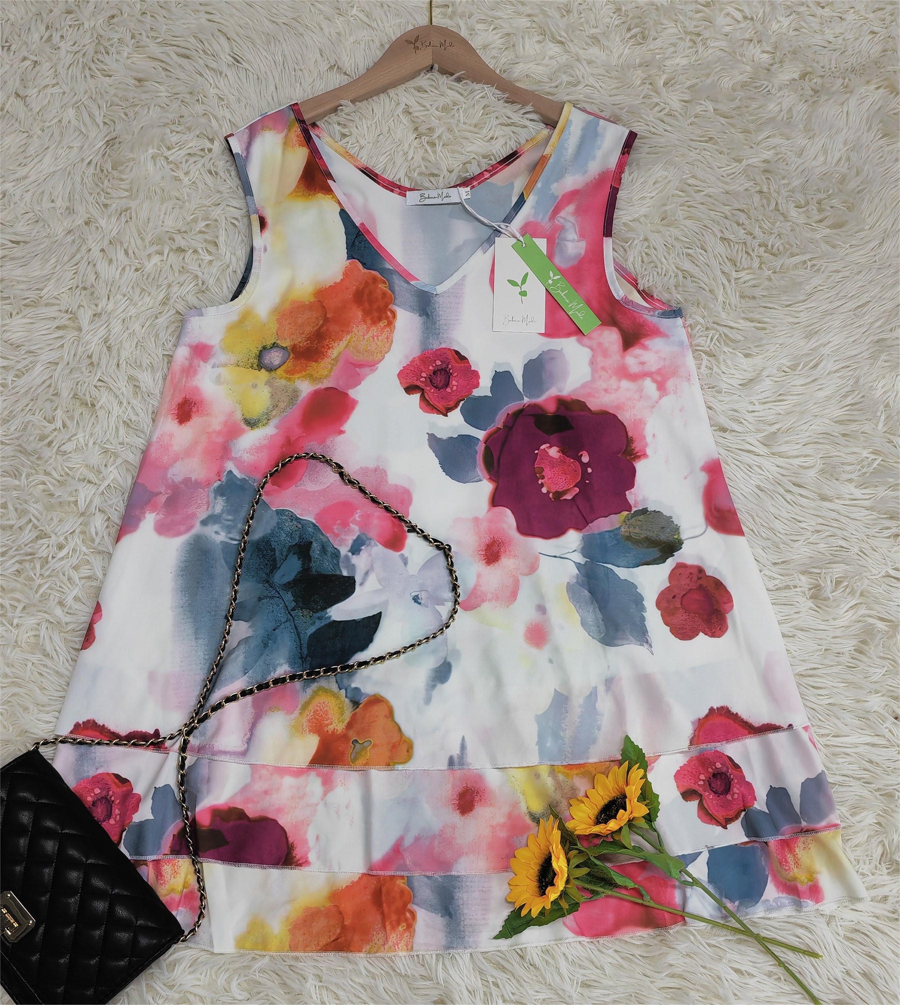 PureWear® - Gelaagde tanktop met aquarelbloemenprint