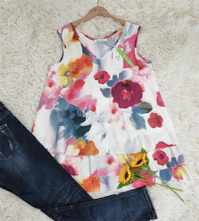 PureWear® - Gelaagde tanktop met aquarelbloemenprint