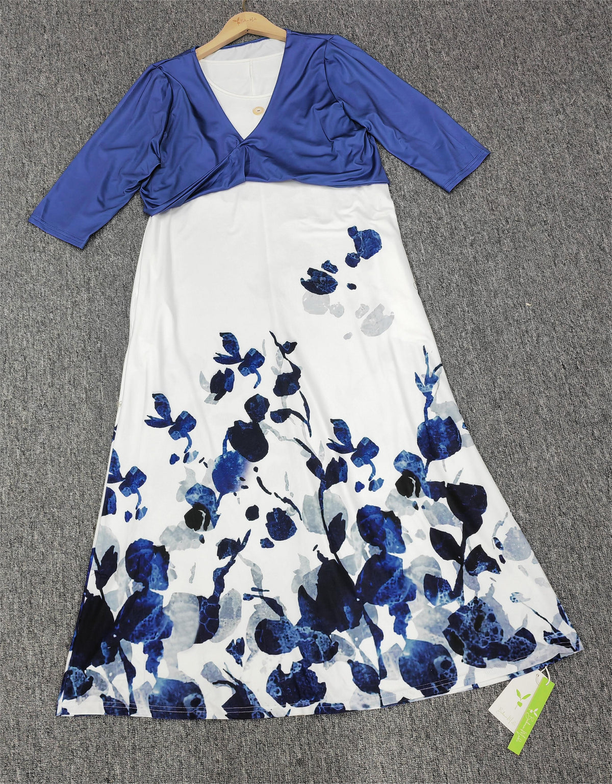 SpringStil® - Trendy blauwe midi-jurk met steekzakken