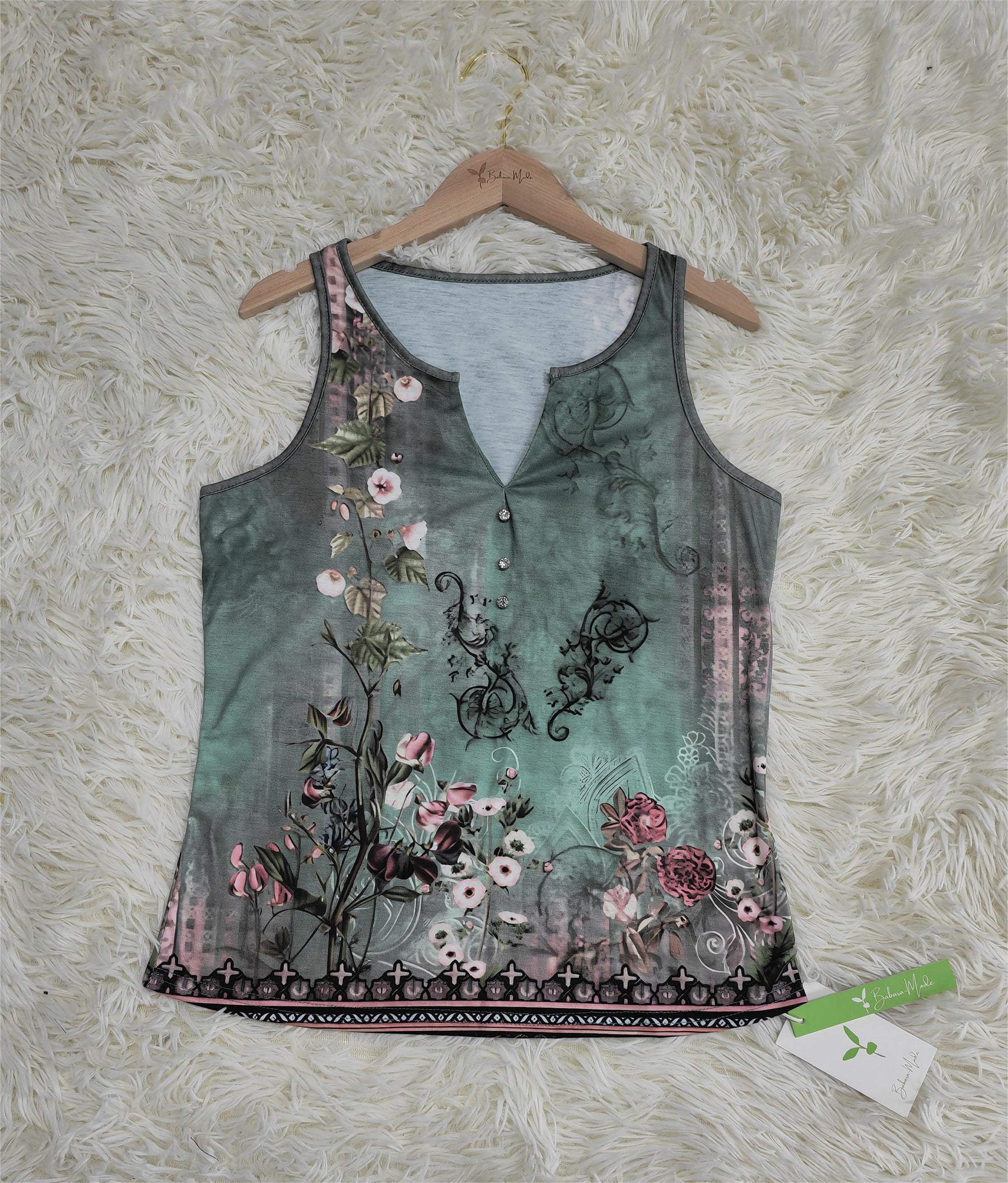 PureWear® - Mouwloze tanktop met aquarelbloemen