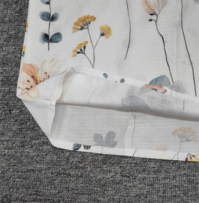 SpringStil® - Witte top met korte mouwen en aquarelbloementuin