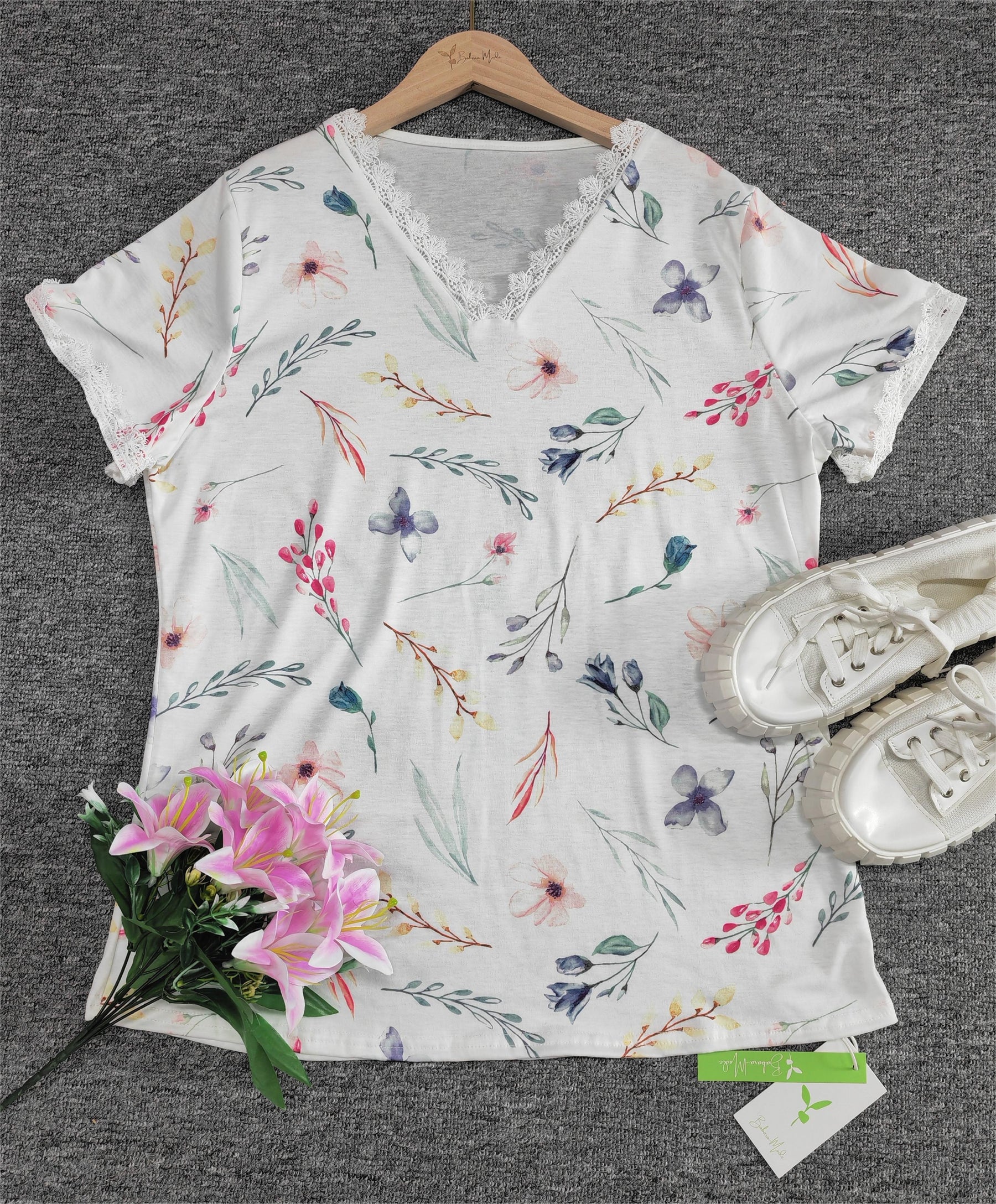 SpringStil® - Basic top met korte mouwen en print