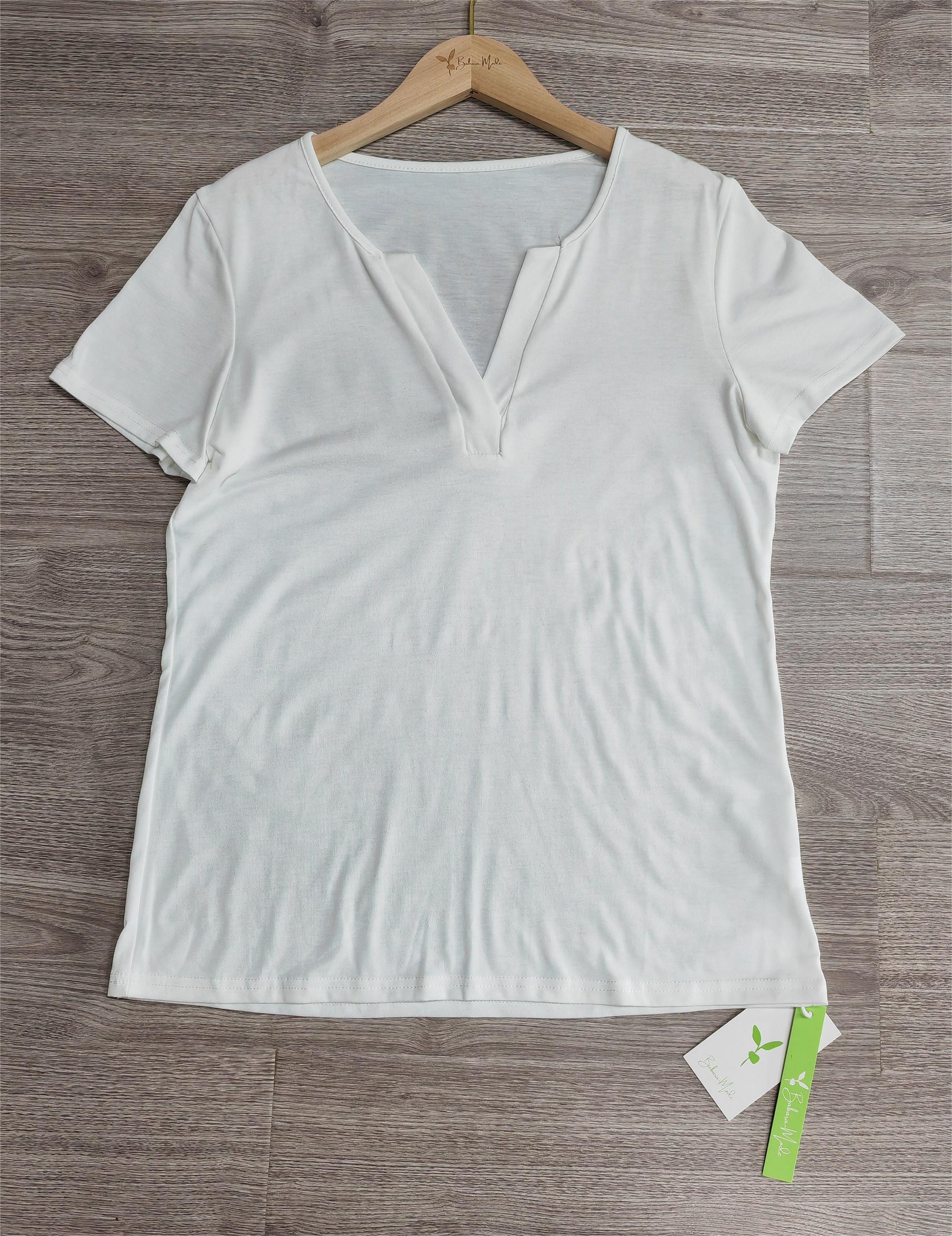 SpringStil® - Witte effen top met korte mouwen