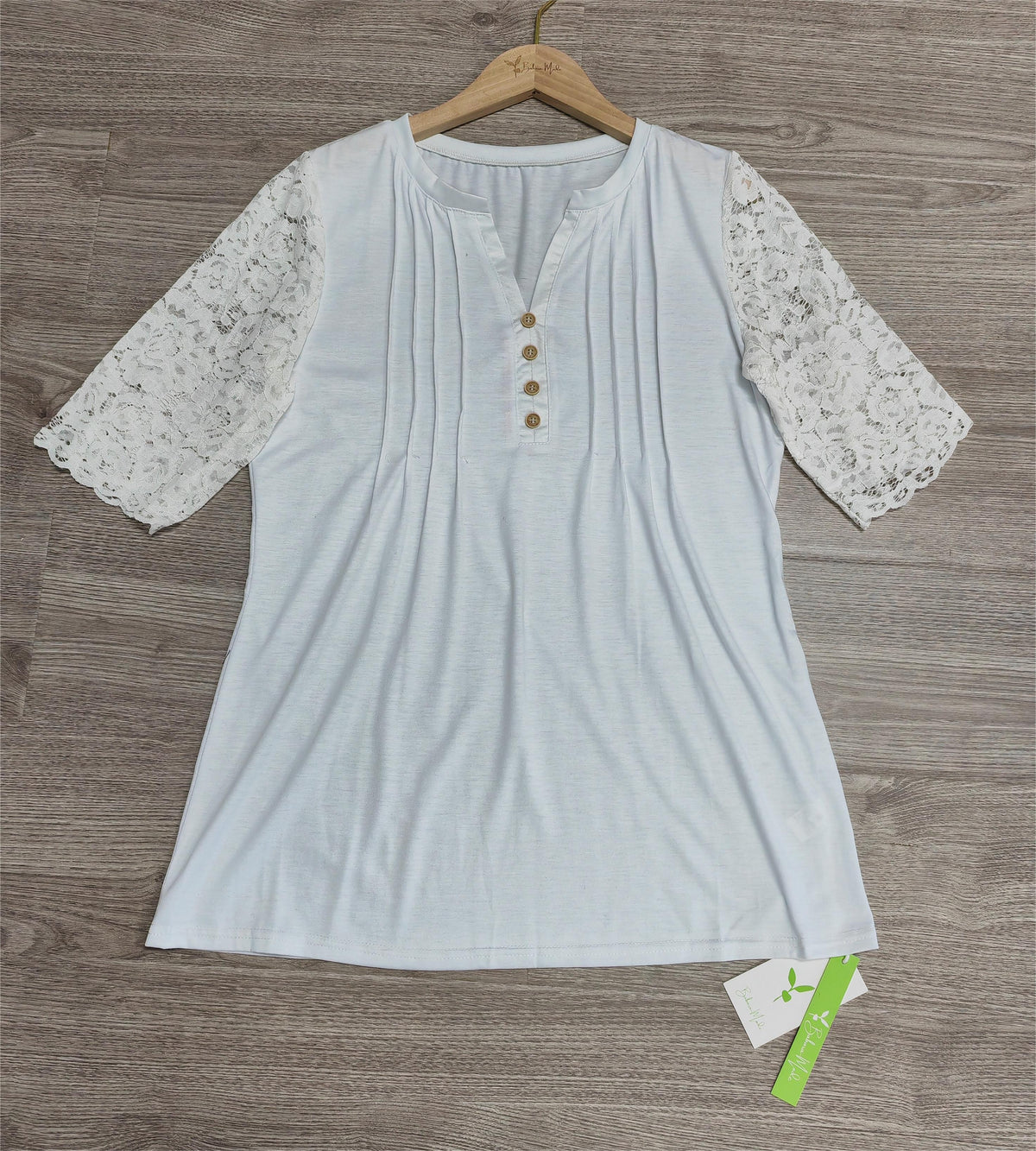 SpringStil® - Elegante effen top met transparante mouwen