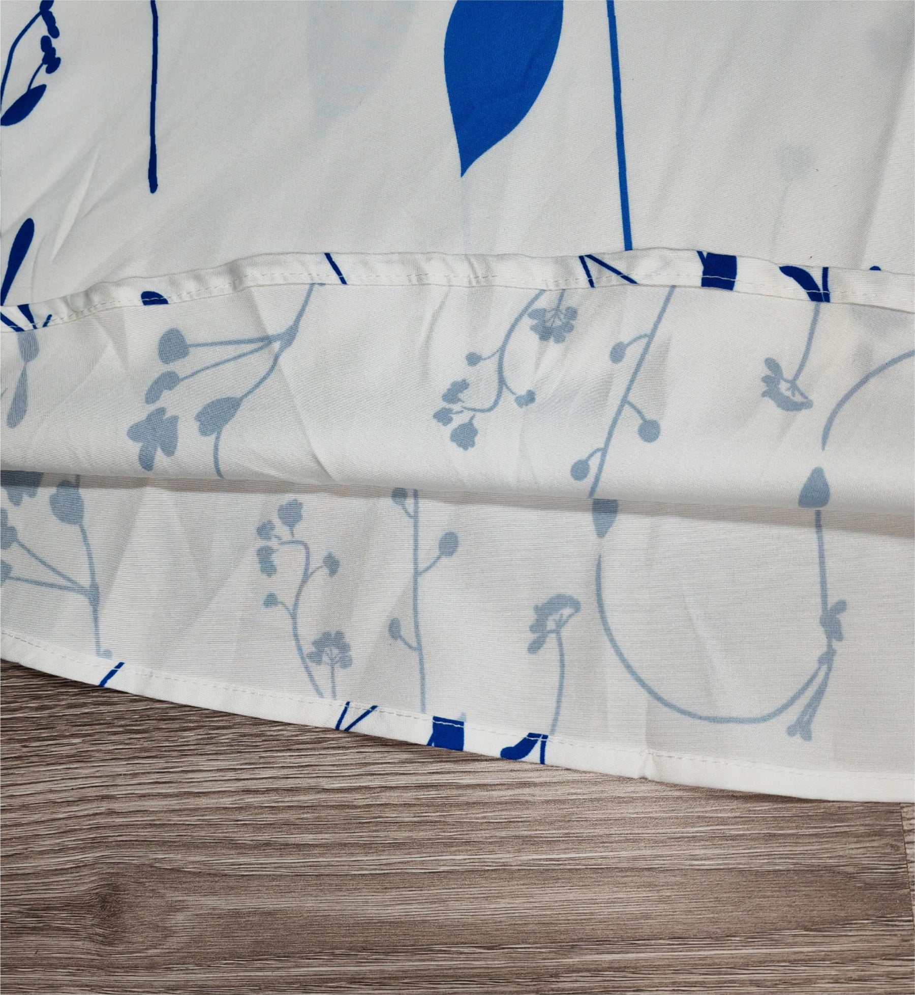 FallStil® - Midi-jurk met koningsblauwe witte bloemenprint