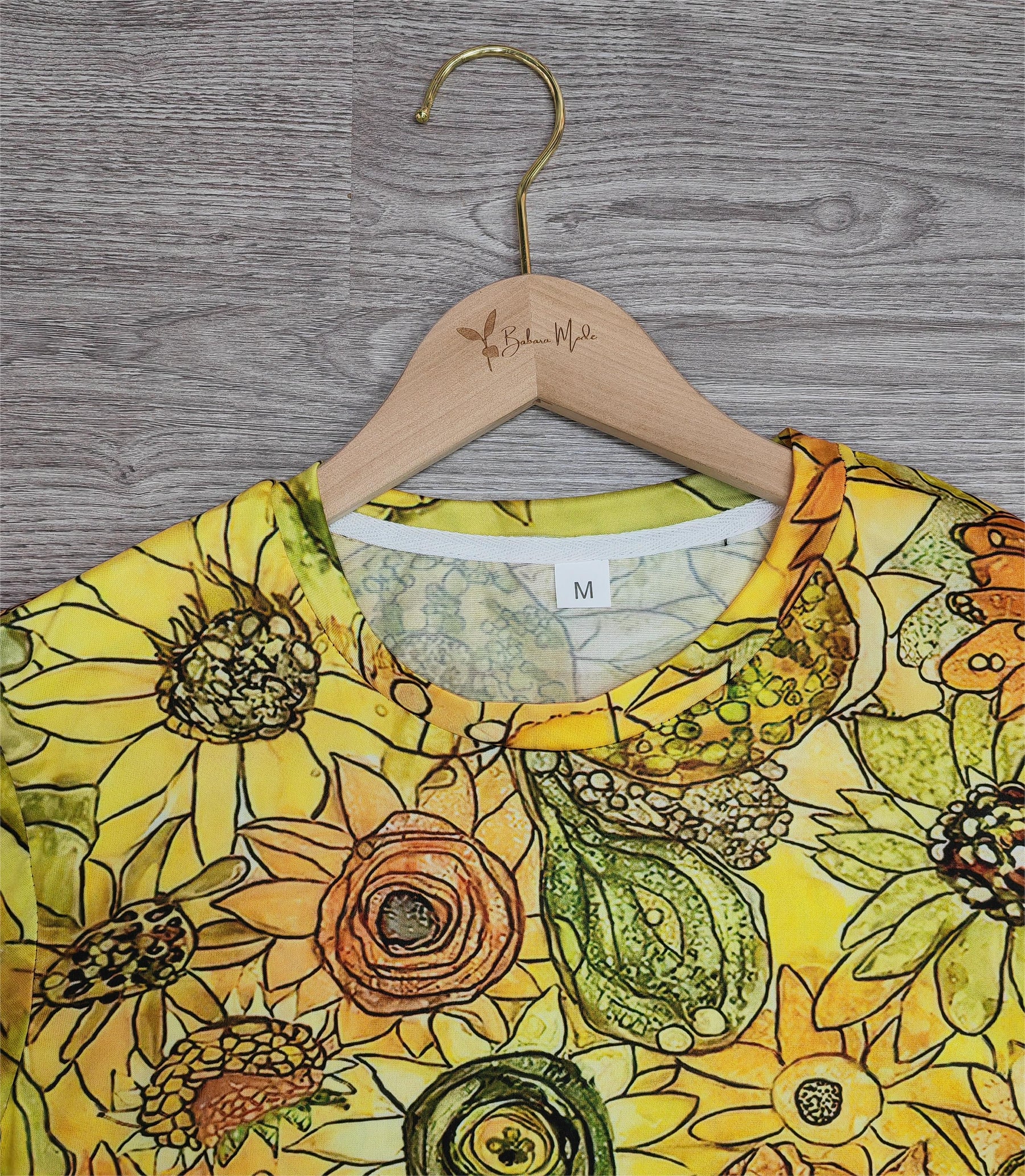 Naturlux® - Top met gele print en korte mouwen