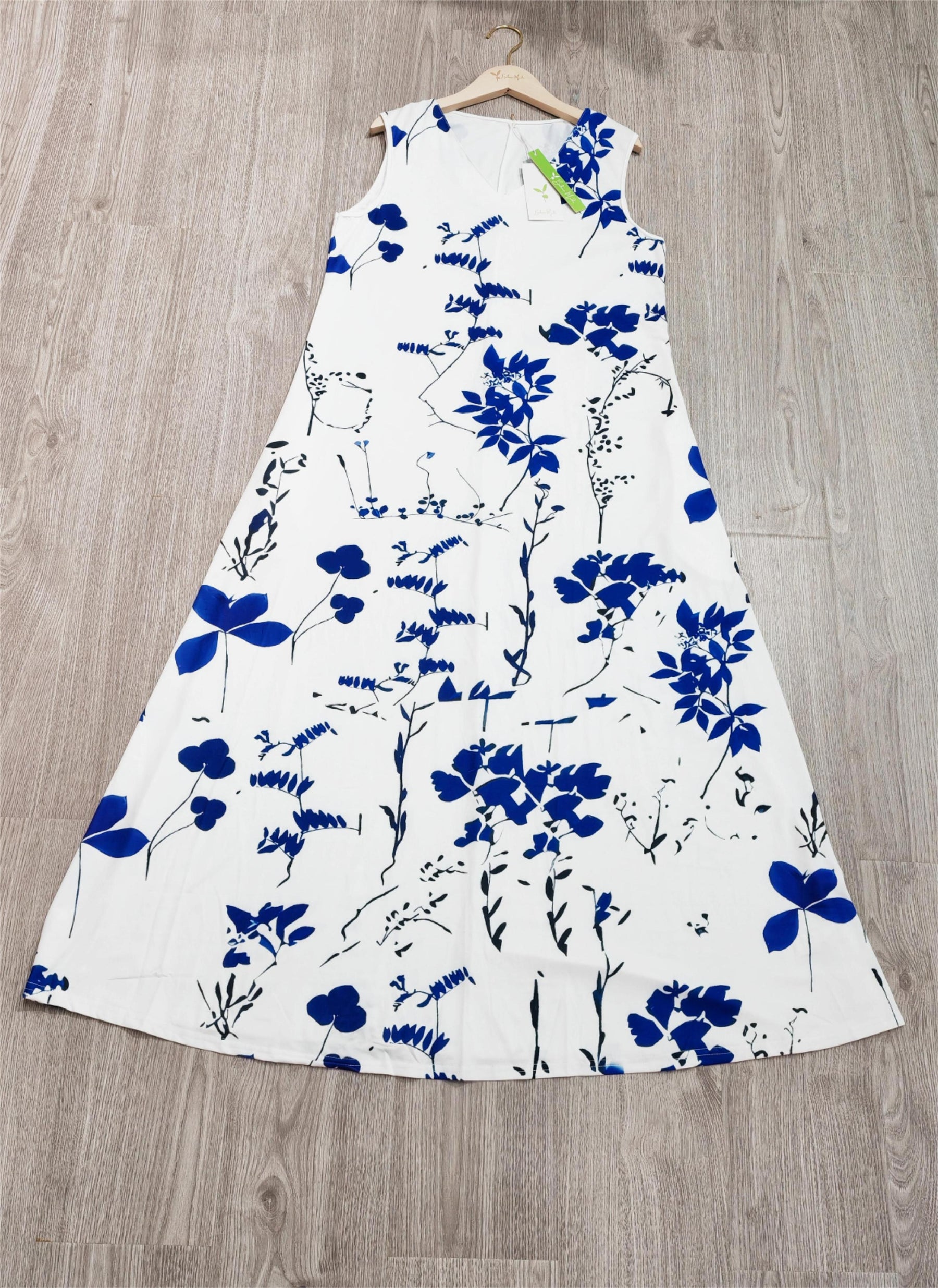 PureWear® - Twofer koningsblauwe midi-jurk met print