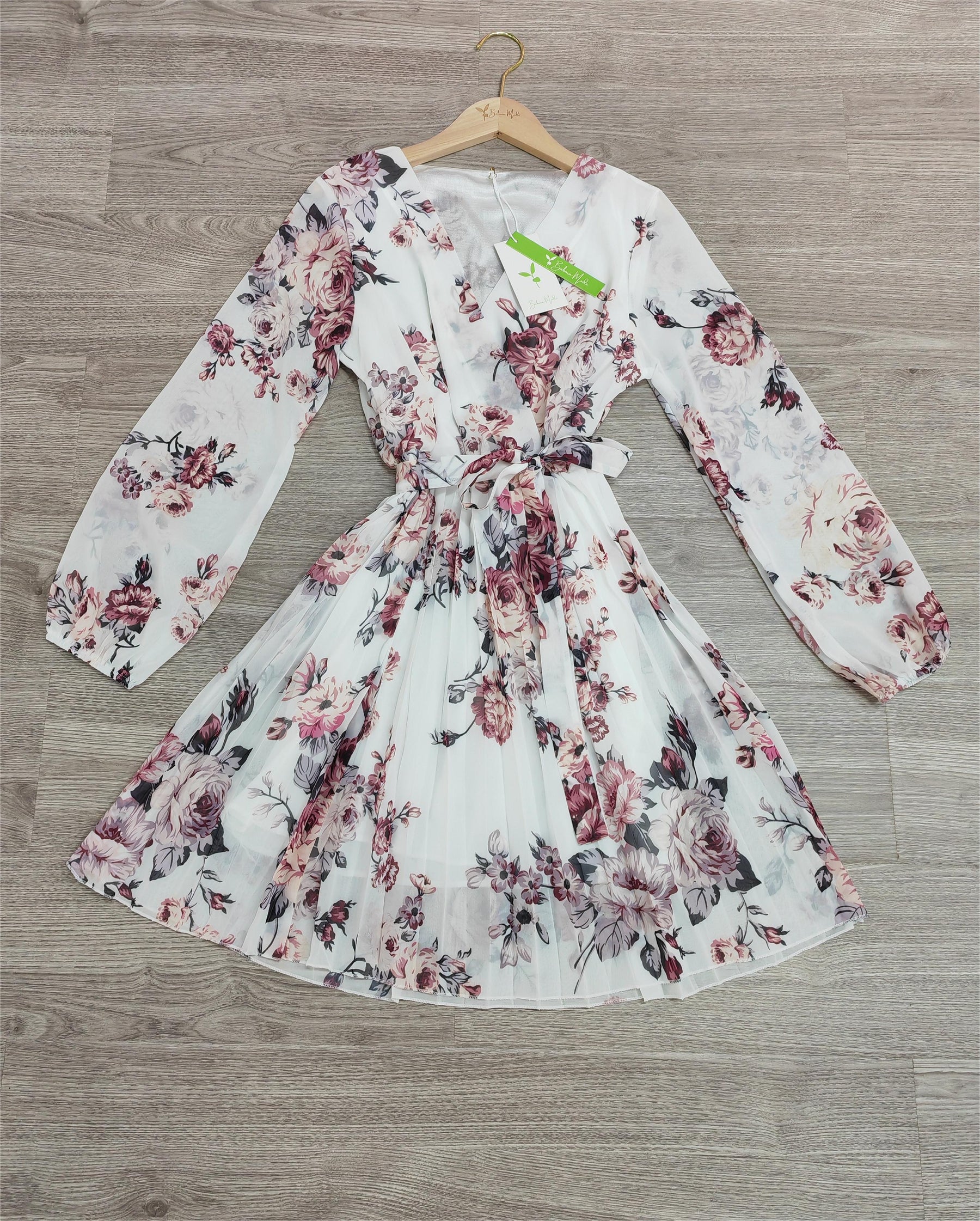 Raffiné® - Sophia Blooms chiffonjurk met bloemenprint en overlap