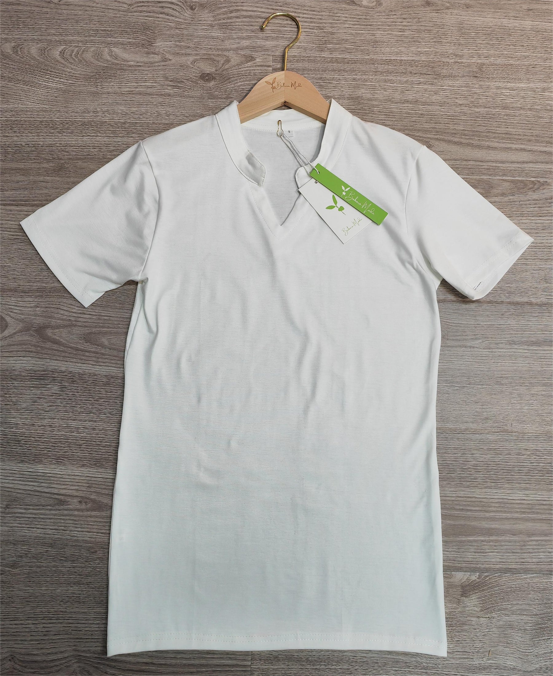 PureWear® - Effen witte basic top met korte mouwen