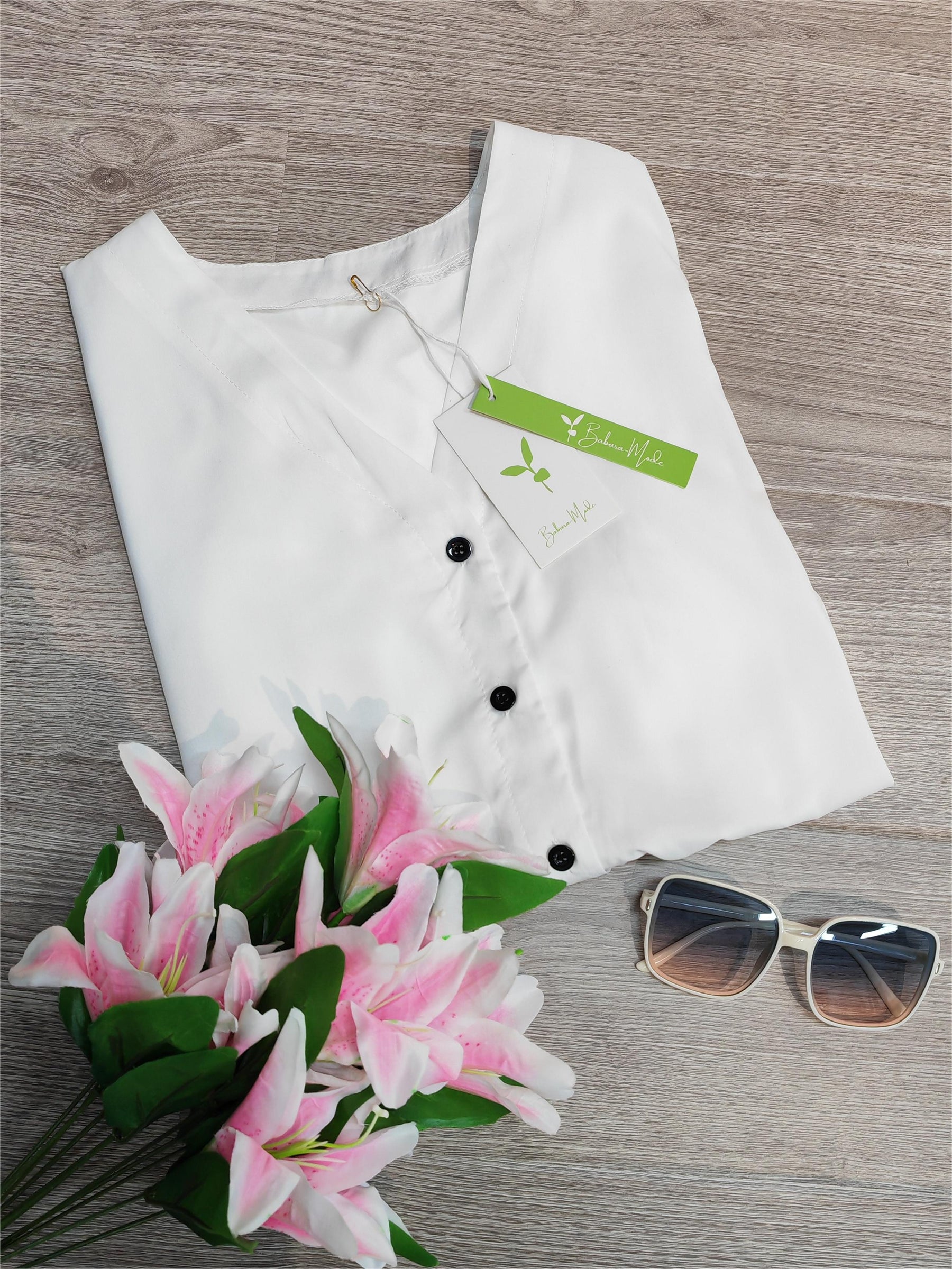 SpringStil® - Elegante witte effen top