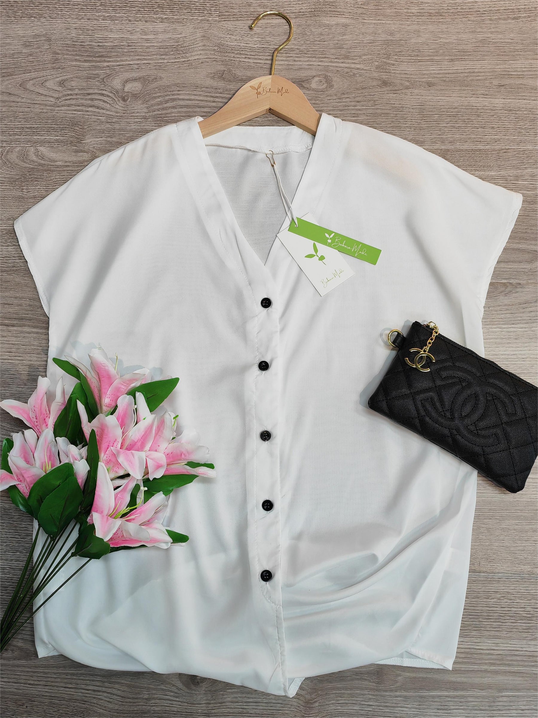 SpringStil® - Elegante witte effen top