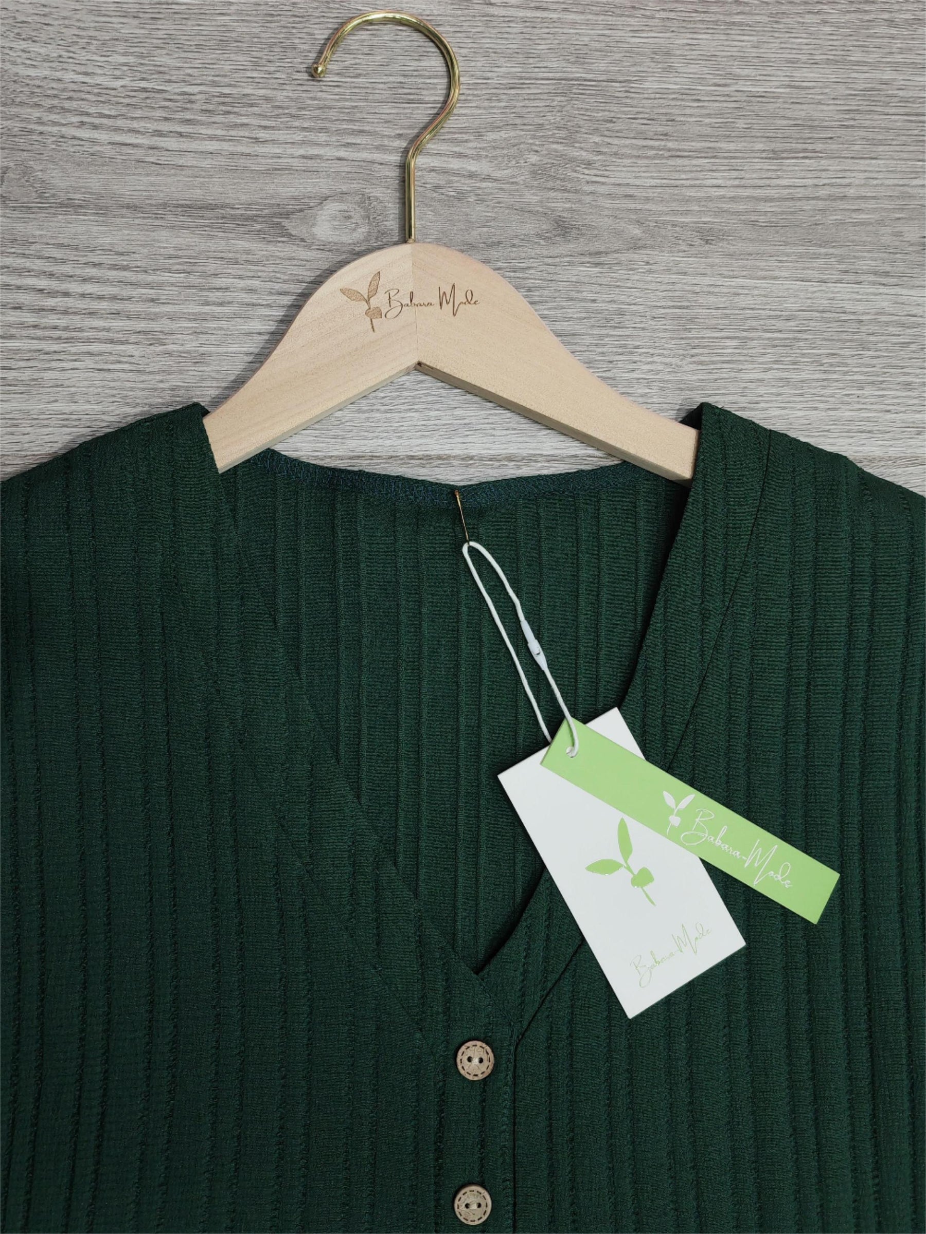 PureWear® - Groene effen mini-jurk met korte mouwen 