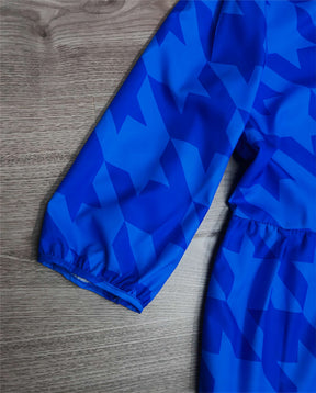 Naturlux® - Blauwe midi-jurk met print en kraag