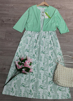 BlossomBliss® - Groene midi-jurk met zijzakken