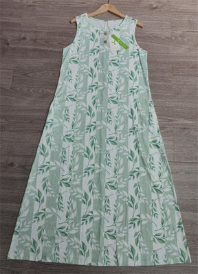 BlossomBliss® - Groene midi-jurk met zijzakken