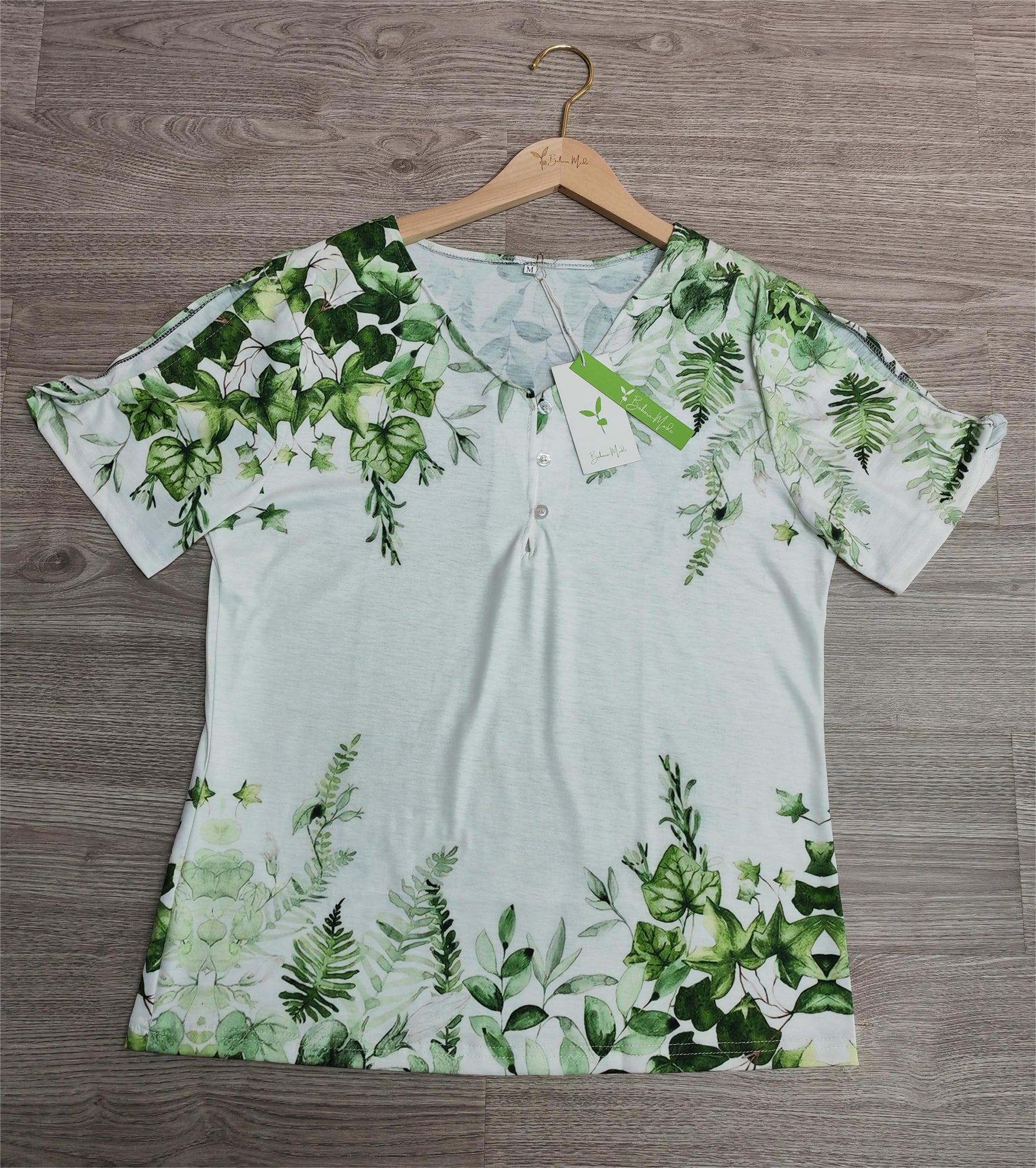 EcoExotica® - Trendy top met korte mouwen en print