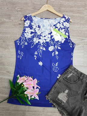 EcoExotica® - Trendy mouwloze tanktop met bloemenprint