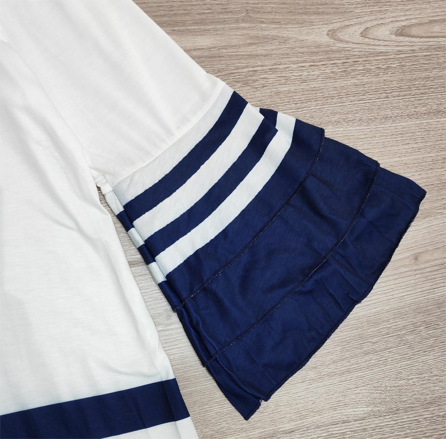 FallStil® - Nautical Breeze blauw en wit gestreepte ankermini-jurk