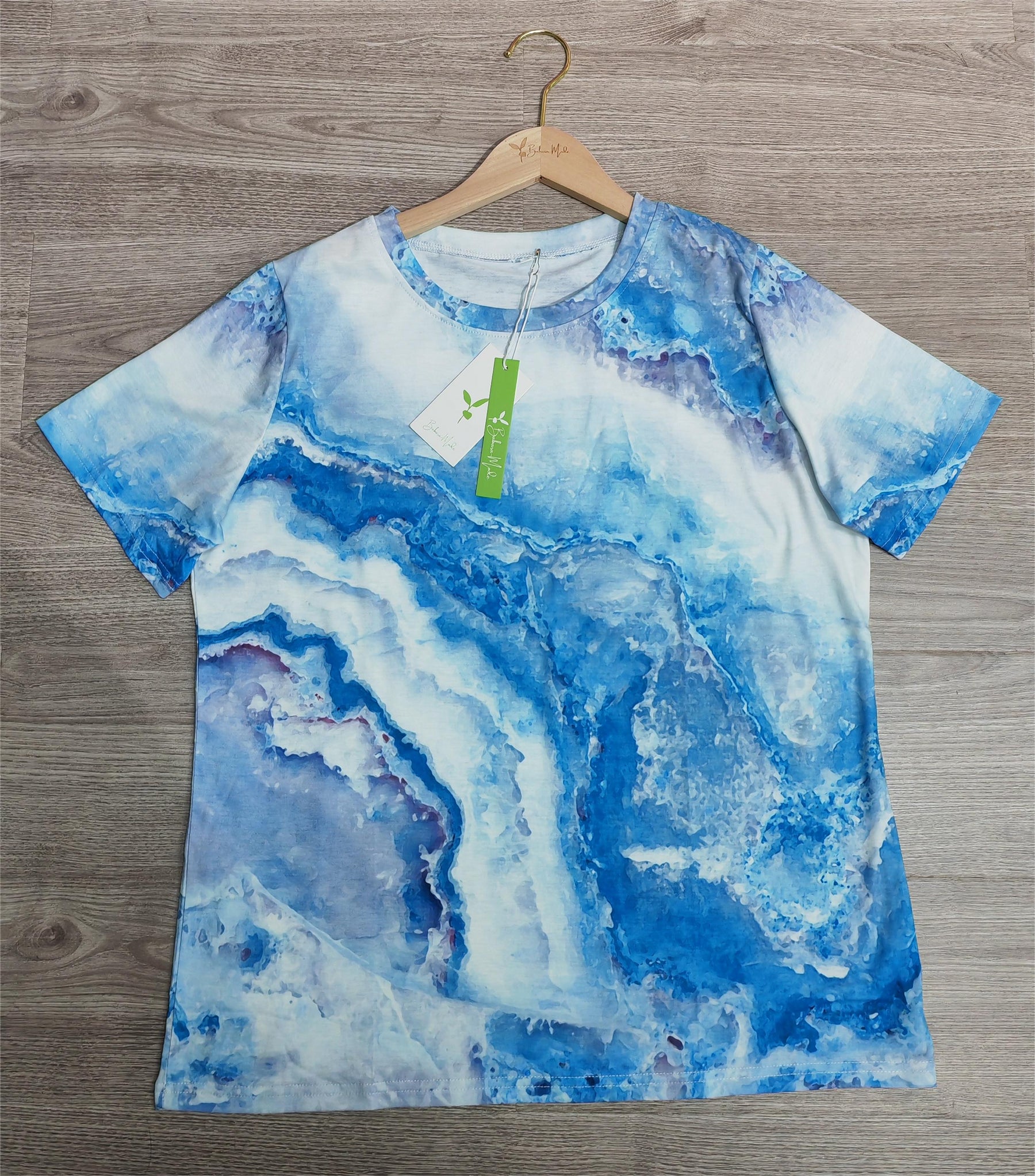 EcoExotica® - Ocean Dream Blauwe top met marmerprint