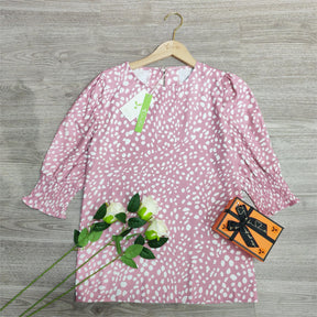 FallStil® - Roze top met ronde hals en print