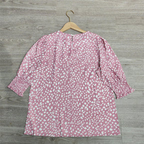 FallStil® - Roze top met ronde hals en print