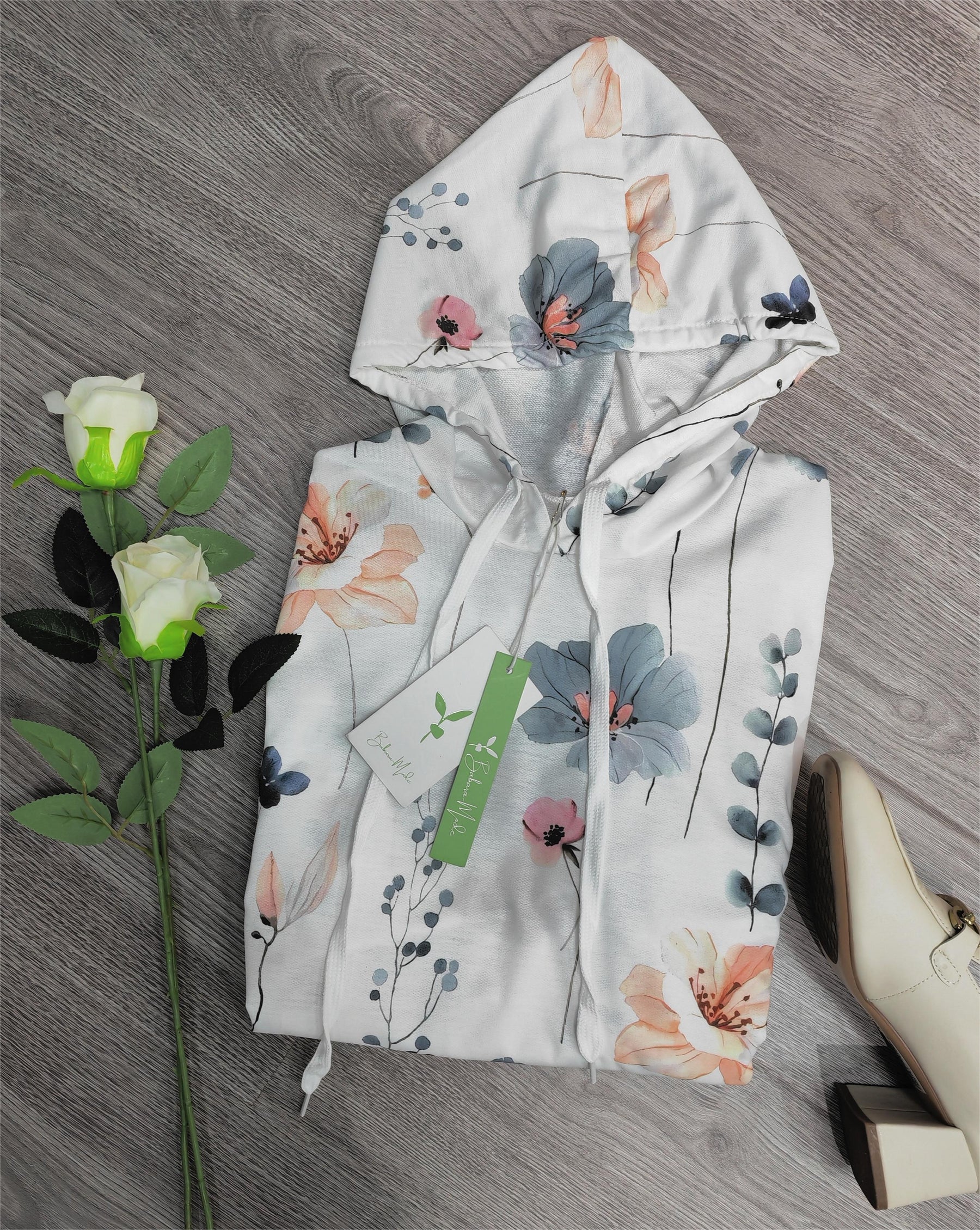 FallStil® - Wit sweatshirt met lange mouwen en print