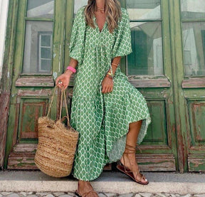 PureWear® - Bohemian Beauty groene maxi-jurk