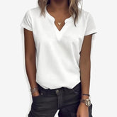 PureWear® - Effen witte basic top met korte mouwen