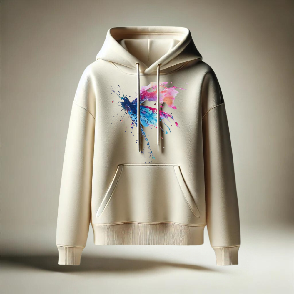 Artistieke hoodie met vleugelflap