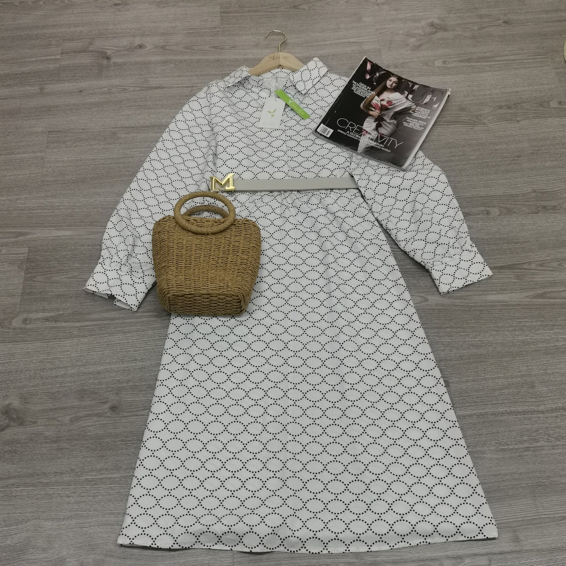 PureWear® - Casual witte maxi-jurk met lange mouwen