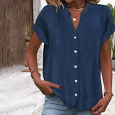 Marineblauwe elegante top