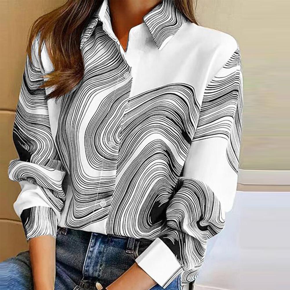 HerbstTrend® - Elegant shirt met lange mouwen en print