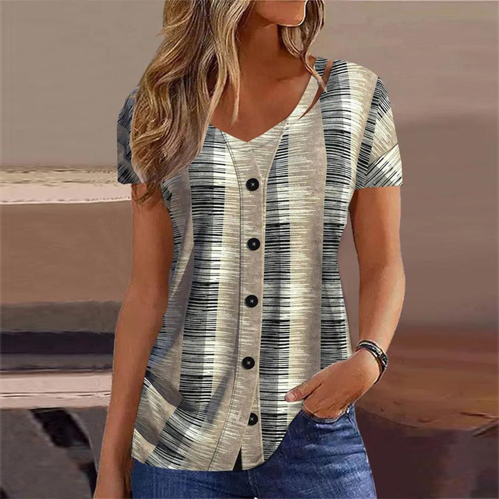 SpringStil® - Retro-top met korte mouwen en print