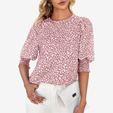 FallStil® - Roze top met ronde hals en print